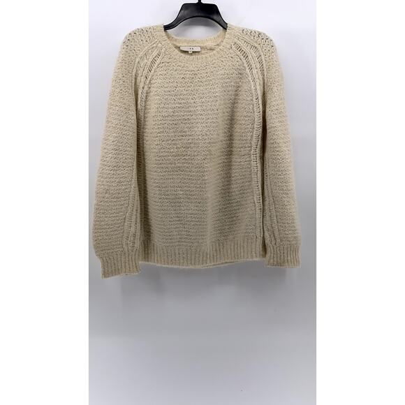 IRO Women's Beige Suri Alpaca-Merino Wool Knit Oversized Crewneck Sweater SZ S - Picture 1 of 10